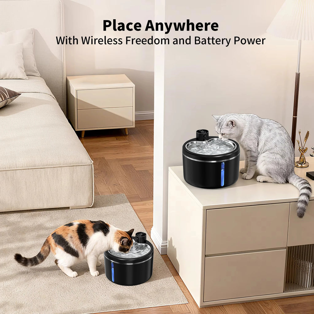 3L Cat Water Fountain Smart Sensor Wireless stainless Pet Water Dispenser Automatic Filter Large Capacity Ultra Quiet Water Bowl