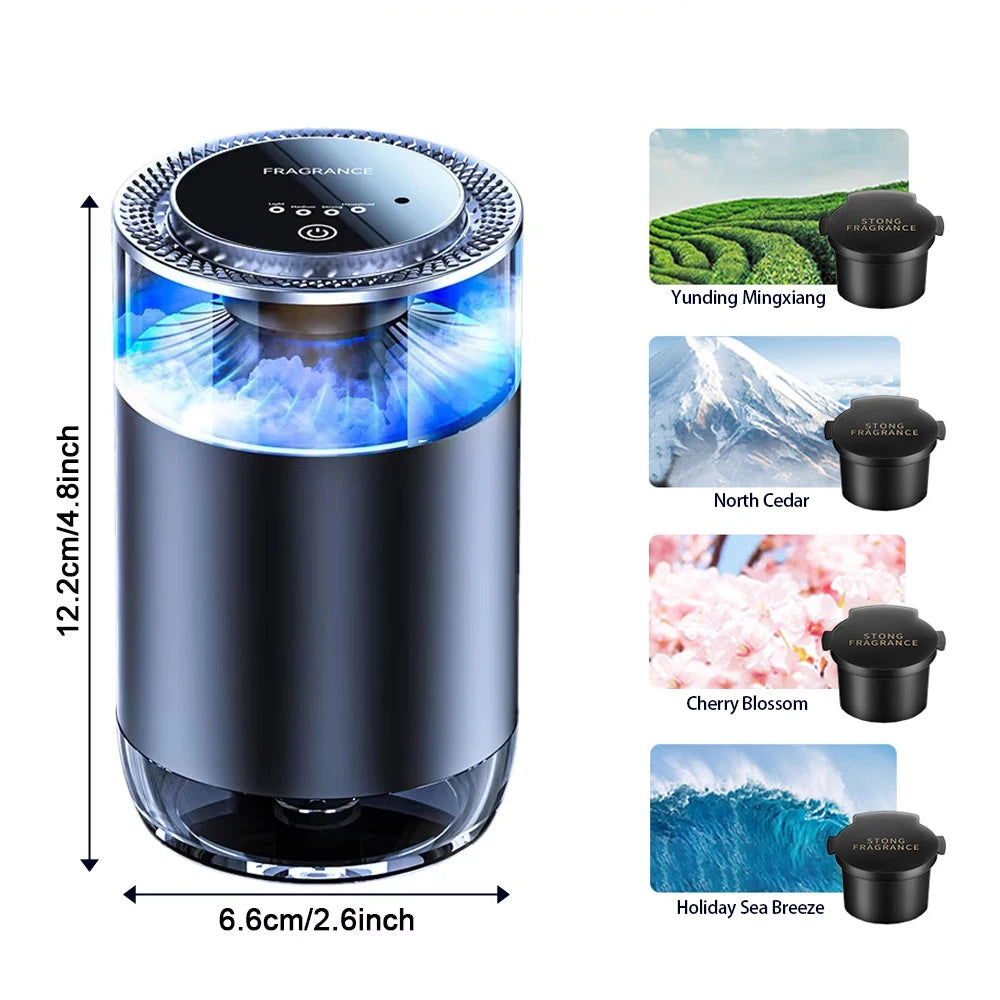 Smart Car Fragrance Diffuser Rechargeable Air Diffuser Auto Air Freshener Cloud Mist With RGB Light Car Interior Deodorizer