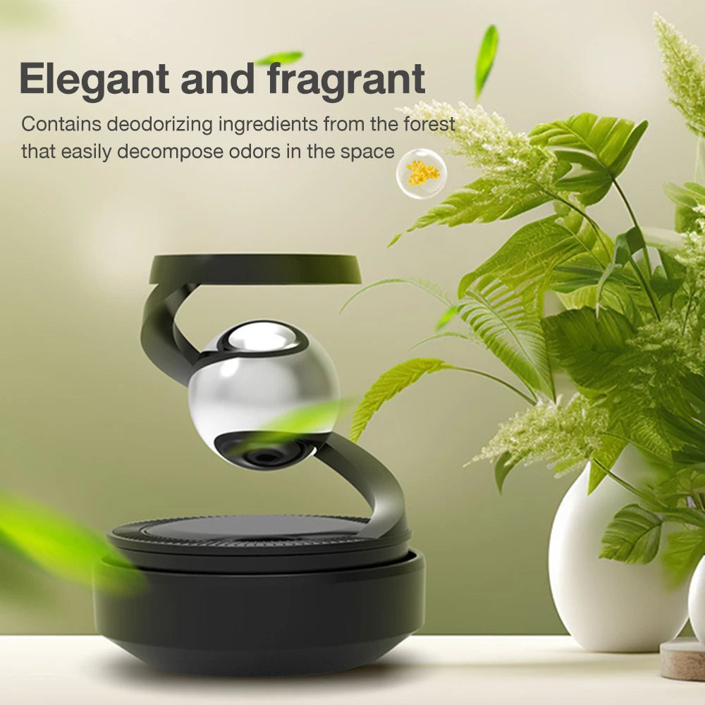 Solar Car Air Freshener Automatic Rotation Dashboard Fragrance Car Perfume Deodorant Oil Diffuser Auto Interiors Accessories